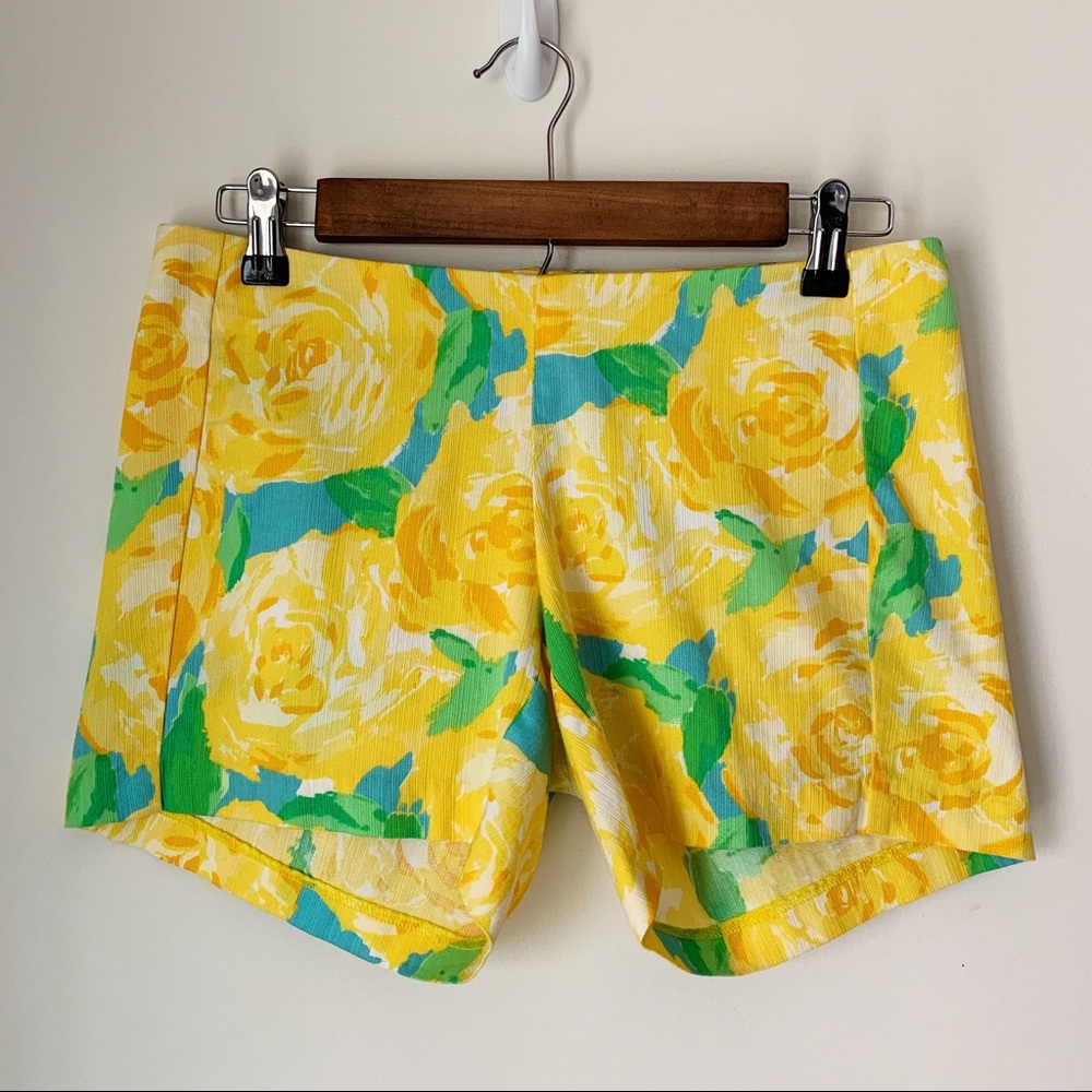 Lilly Pulitzer Yellow Rose Shorts Size 0